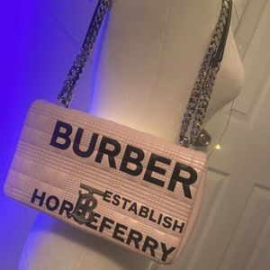 BURBERRY
Patent Quilted Horseferry Print Lola Bag